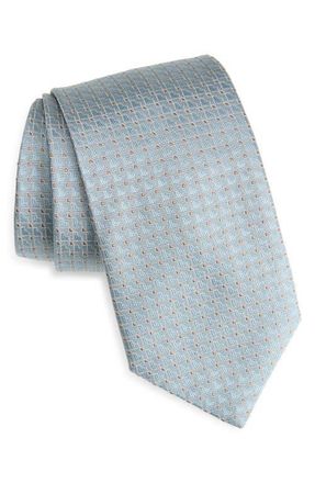 Canali Geometric Silk Tie in Light Green at Nordstrom