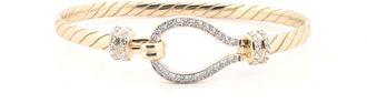 Jewelco London 9ct Gold Hook Noose Rope Loop Stirrup 4mm Bangle Bracelet - JBG356