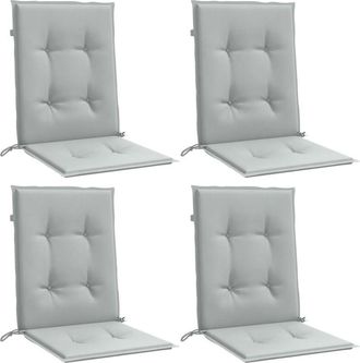 vidaXL Vidaxl - Cojines Para Silla Respaldo Bajo 4 Ud Tela Gris Claro Melange