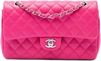 Chanel Pre-owned Vintage Double Flap Schoudertas - Dames - Vintage Schoudertas - Roze - ONE Size - Leer - Vintage