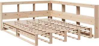 vidaXL Cama Con Estanter&iacute;a Sin Colch&oacute;n Madera Maciza De Pino 140x200cm Vidaxl