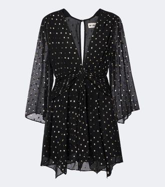Rixo Vestido corto Clove de chif&oacute;n con lunares