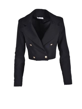 Feminista Black Cropped Polyester-Blend Jacket