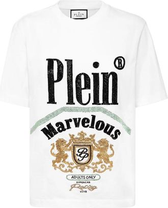 Philipp Plein Jersey T-Shirt Marvelous - Dames - T-shirts - Wit - XL - Katoen - Tops