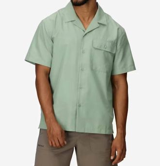 Marmot Mens Upf 40 Camp Collared Shirt In Agate Green