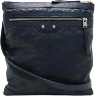 Balenciaga Pre-owned Cross Body Bags, female, Blue, Size: ONE SIZE Pre-owned Vintage Leather Shoulder Bag