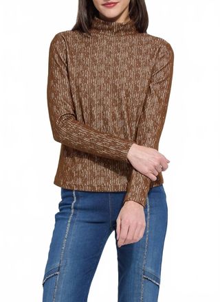 Lyss&eacute; Carter Textured Long Sleeve Turtleneck In Rob Brown