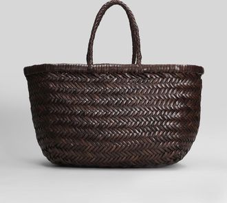 Dragon Diffusion Bamboo 3 Jump Small Tote In Brown Leather