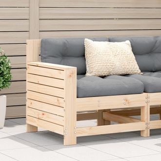 vidaXL Sof&aacute; De Jard&iacute;n Con Reposabrazos Y Coj&iacute;n Madera Maciza De Pino Vidaxl
