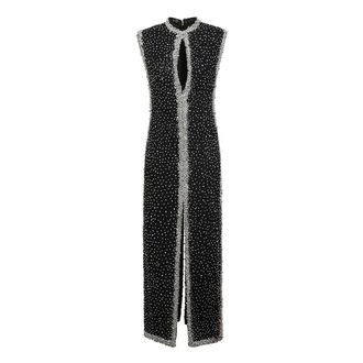 Costarellos Costarellos - Belina avondjurk met kristallen borduursels - Dames - Jurken - Zwart - Maat: S Nylon