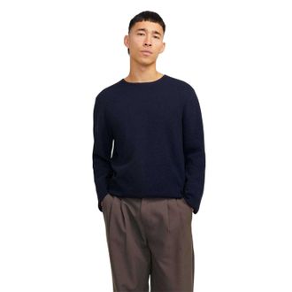 Jack & Jones Jack And Jones Heren Pullover met platte gebreide ronde hals (Navy Blazer)