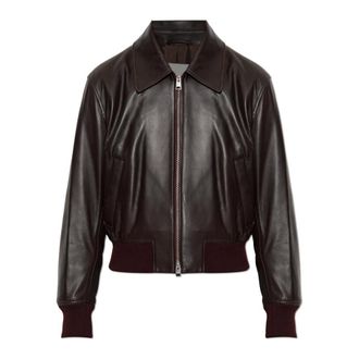 Ami Giacca in Pelle con Collo - - Jackets - Donna - Rosso - S