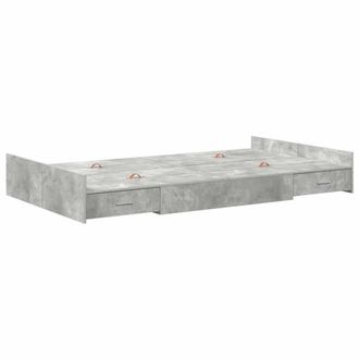 Berkfield Home Storage Bed Frame Concrete grey 120 x 200 cm Melamined wood