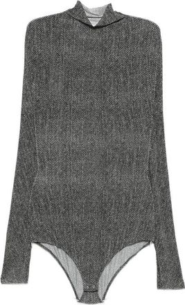 Maison Margiela Herringbone-print High-neck T-shirt