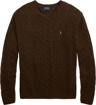 Polo Ralph Lauren Cacao Brown Heather Pullover Sweater - Heren - Ronde hals truien - Bruin - 2XL - Truien & Vesten