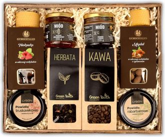 OEM Cesta De Regalo Con Juego De Caf&eacute; Y Velas De Miel