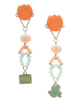 Amir Slama Peace earrings - Orange