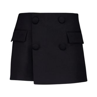 Balmain Short Shorts, female, Black, S, Buttoned 4-Pocket Wool Shorts