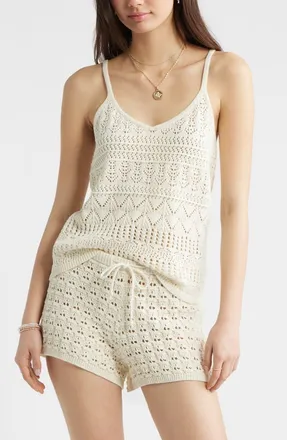 BP. Open Stitch Tank in Ivory Dove at Nordstrom, Size Xx-Small
