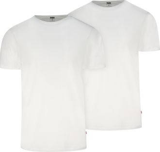 Levi's T-Shirt LEVIS LEVIS MEN SOLID CREW, Herren, Gr. XL, wei&szlig;, Single Jersey, Obermaterial: 95% Baumwolle, 5% Elasthan, Basic h&uuml;ftbedeckend, Rundhals, Shir