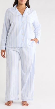 Nordstrom Classic Cotton Pajamas in Blue Parker Stripe at Nordstrom, Size 1X