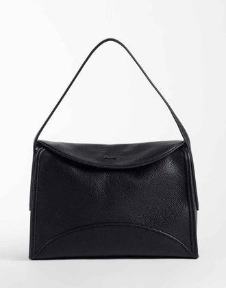 Lacoste borsa a spalla con patta nera-Nero
