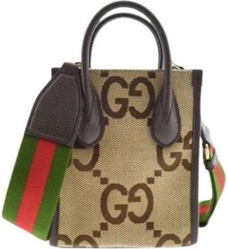 Gucci Jumbo GG Tote Mini Bruine Tas - Dames - Handtassen - Bruin - ONE Size - Tassen