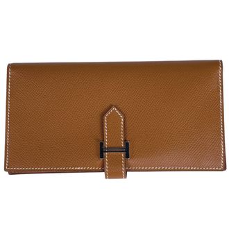 Herm&egrave;s Gold Epsom Leather Long Wallet (Bi-Fold) (Pre-Owned)