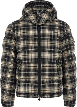 Moncler Black Plaid Down Jacket