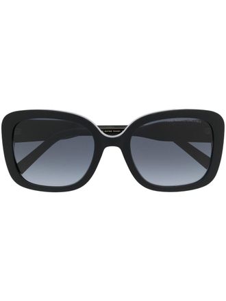 Marc Jacobs Occhiali da sole squadrati con placca logo - Nero
