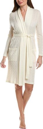 Sofiacashmere Cable Midi Wool & Cashmere-Blend Robe