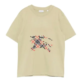 Burberry T-Shirts, female, Green, Size: XS EKD Cotton T-shirt