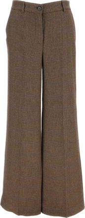 P.A.R.O.S.H. Wijde broek - Dames - Wijde Broeken - Bruin - S - Wol - Broeken