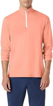 Bugatchi Quarter Zip Performance Pullover in Coral at Nordstrom Rack, Size Xx-Large