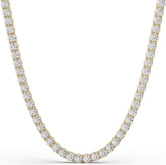 Diamond2Deal 14K Gold 5CTW Lab Grown Diamond Straight Line Tennis Necklace 18 5 Ct