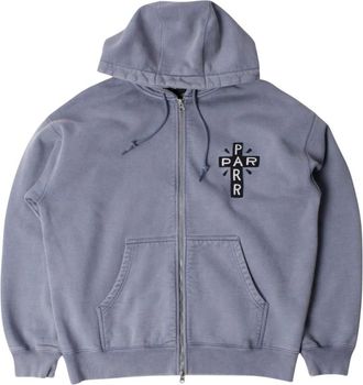 by Parra Hoodies & sweatvesten, Heren, Blauw, M, Katoen, A Cross To Bear Zip Hooded Sweatshirt