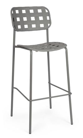 BIZZOTTO Juego de 2 taburetes de acero y polipropileno gris