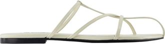 Jil Sander Pointed Toe Flat Sandal - Dames - Sandalen - Wit - 39 EU - Leer - Schoenen