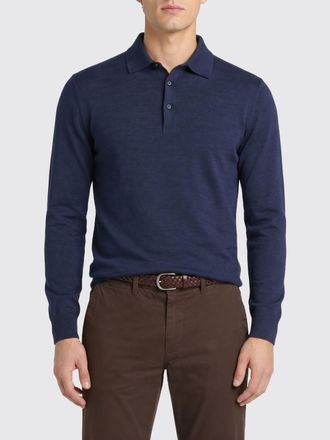 Fay Long-Sleeved Knitted Polo in a Premium Silk and Wool Blend