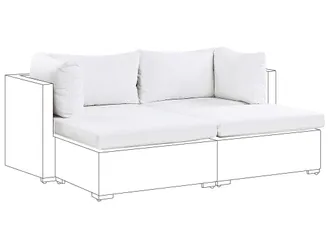 Beliani Federe Per Cuscini Esterno Color Bianco Panna Con Cerniera Per Set Noto