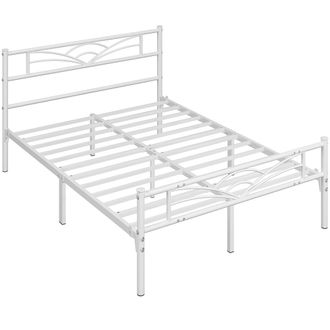 Yaheetech Yaheetech Struttura Letto In Ferro Con Spazio Aggiuntivo Per Camera Da Letto Ospiti Soggiorno Matrimoniale 140 X 200 Cm Bianco