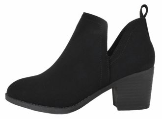 Top Moda Womens New York Minute Suede Booties In Black