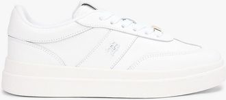 Tommy Hilfiger Womens Pebbled Leather Court Sneaker - White - US 6.5 / EU 37