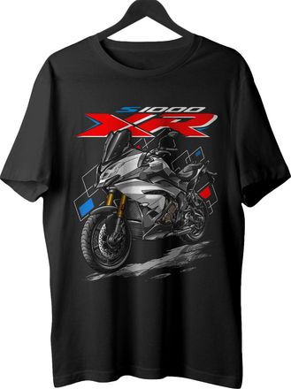 Generic Biker T-Shirt for S1000XR (2015-2019) Fans, 100% Cotton, Classic Fit, Motorcycle-Inspired Design, Black - 2015-2016 Light White, XL