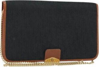 Dior Pre-owned Clutches, female, Black, Size: ONE SIZE Pre-owned Trotter Canvas Shoulder Bag