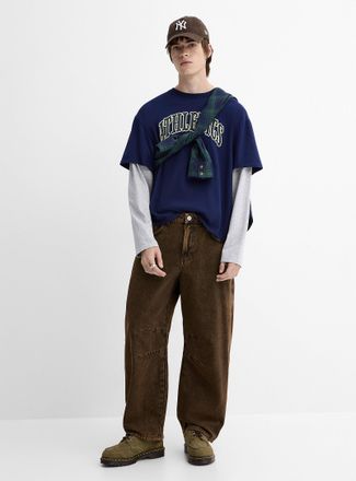 Djab Mens Washed loose 5-pocket pant Barrel fit