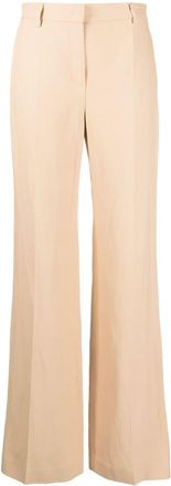 Alberta Ferretti high-waisted straight-leg trousers - women - Linen/Flax/Acetate/Viscose/Cupro - 46 - Neutrals