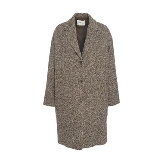 ottod'Ame Single-Breasted Coats, female, Brown, M, Oversized Structured Coat