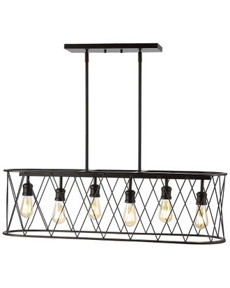Jonathan Y Designs Jonathan Y Marion 37.75In 6-Light Adjustable Iron Farmhouse Rustic Led Dimmable Pendant