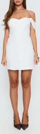 Princess Polly Rozerie Off the Shoulder Minidress in White at Nordstrom, Size 12